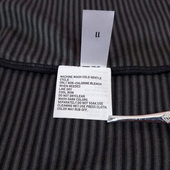 NWT Uniqlo AIRism Mens Large Cotton Blend Striped Crewneck SS T-Shirt Tee Gray - Picture 10 of 12